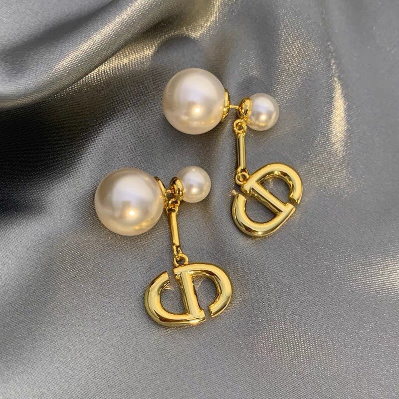 Khuyên Tai Tròn Khắc Chữ Dior Bằng Thép Titanium Thời Trang Cho Nữ