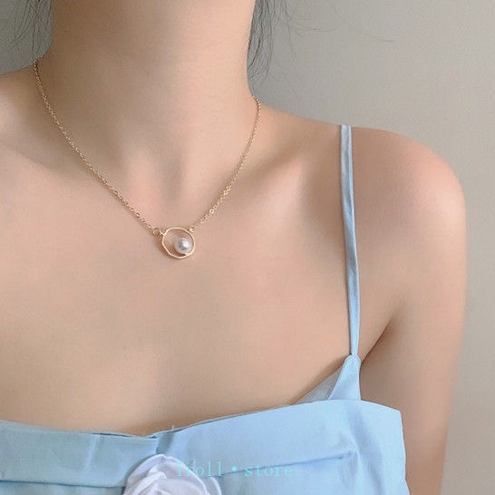 Dây chuyền đính ngọc trai thiết kế đơn giản cho nữ