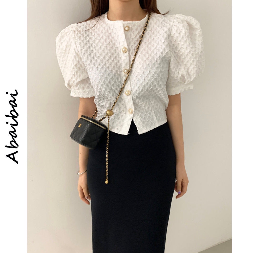 Áo Sơ Mi Trắng Tay Ngắn Dáng Rộng Phong Cách Pháp Thời Trang Mùa Hè Mới 2022 Cho Nữ