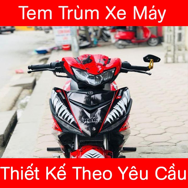 Tem trùm exciter 150 Đỏ Đen Cá Mập