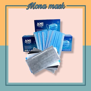 Khẩu trang y tế  4 lớp Ami eco mask hộp 50c đủ màu - Mona mask store