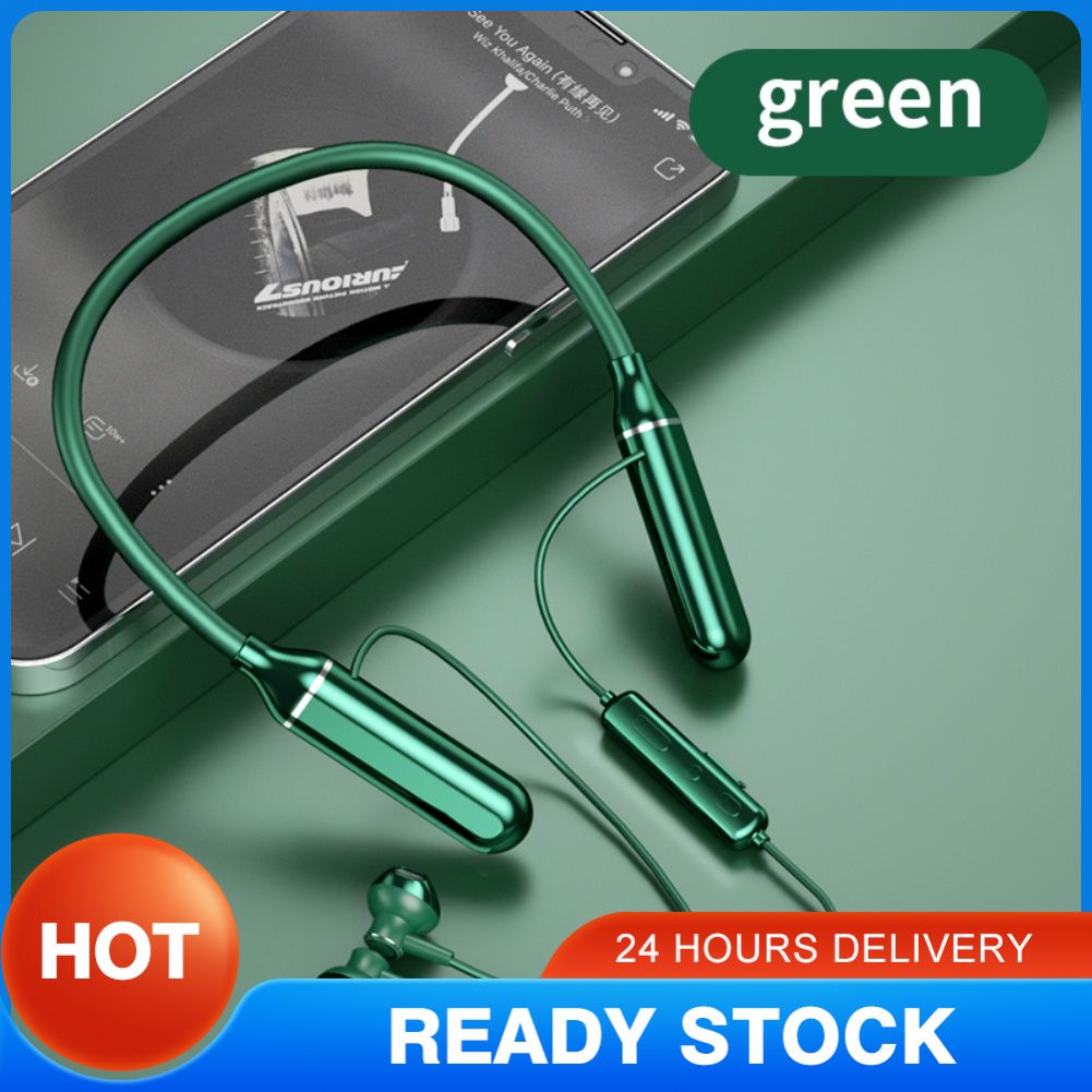 Tai nghe thể thao chạy bộ đeo cổ không dây bluetooth hấp thụ từ tính pin 1000 mah 100 giờ cho điện thoại ios android