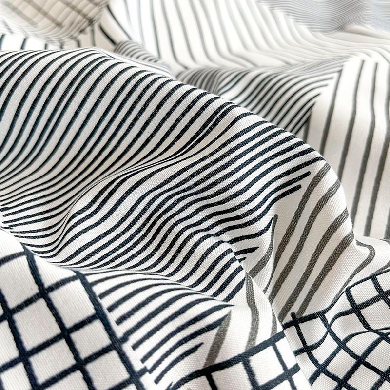 Bộ chăn ga gối Cotton poly M2T bedding, vỏ chăn mền, drap ga giường và 2 vỏ gối - Pl Kẻ lưới