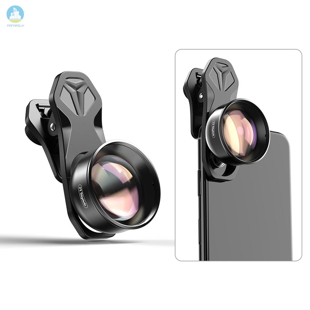 MI   APEXEL APL-HD5T Multi-layer Phone Telephoto Lens 2X Zoom for Dual Lens / Single Lens Smartphone for  X/Xs/8P     Cellphones