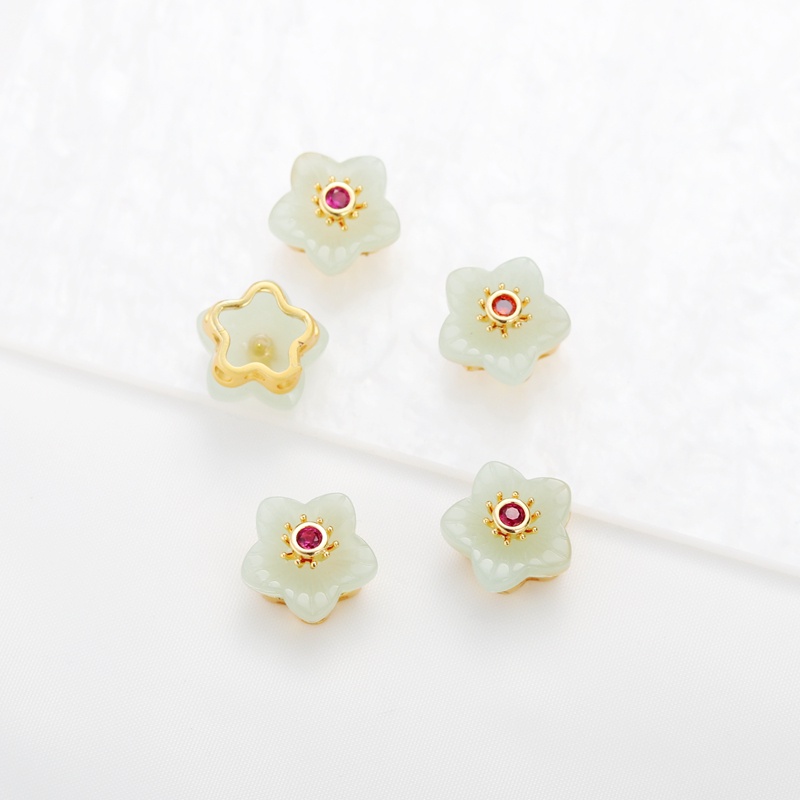 Hạt Xâu Chuỗi Làm Trang Sức diy Hình Hoa Đào 18k 13 * 8mm