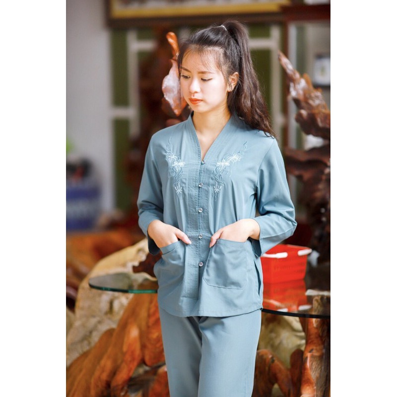 Đồ lam đi chùa bà lai kate thêu