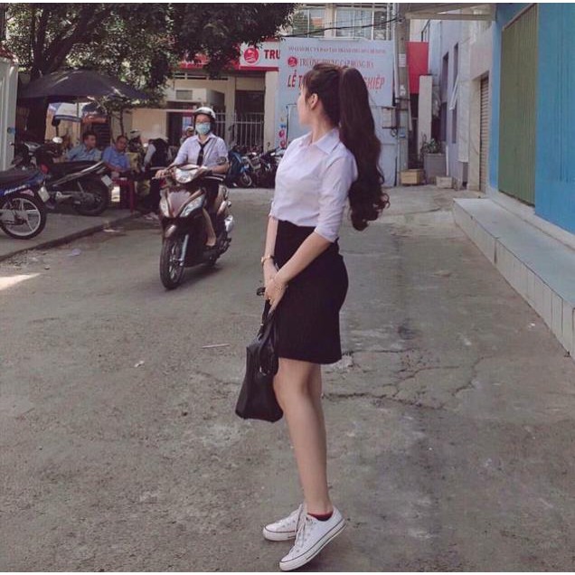 Tóc giả nữ đẹp. Tóc giả ngoặm kẹp đuôi tóc xoăn sóng to 60cm, mềm mượt như tóc thật