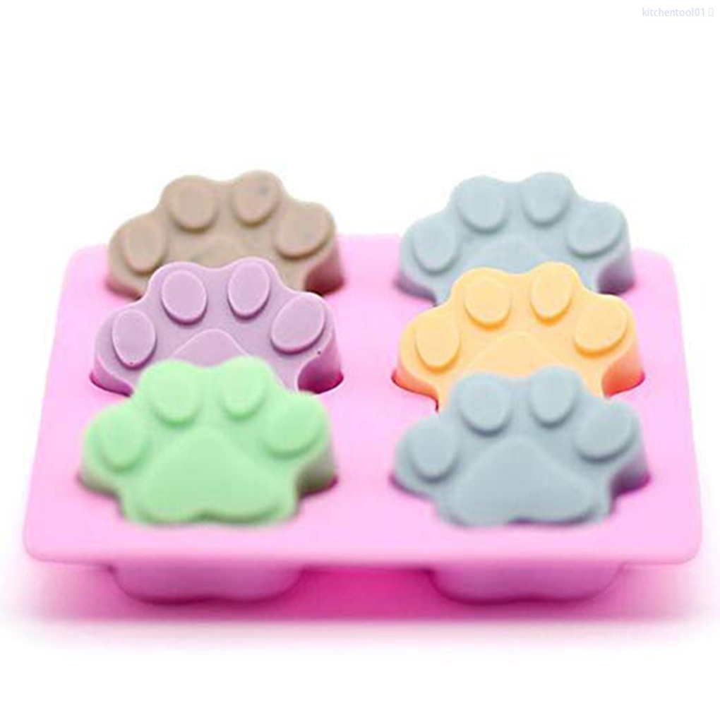 Khuôn Silicone Làm Bánh 6 Ngăn Hình Dấu Chân Hoạt Hình Tiện Dụng Cho Nhà Bếptool01