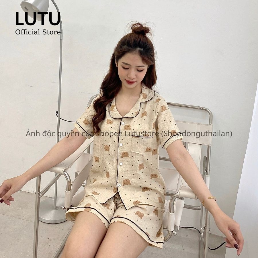 Bộ Ngủ Pijama Mặc Nhà Cộc Tay Chất Đũi Xốp Thoáng Mát Thấm Hút Mồ Hôi Siêu Tốt Họa Tiết Dễ Thương