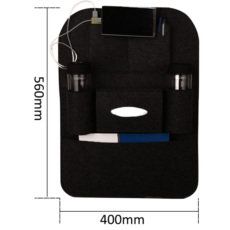 Túi đựng đồ gắn phía sau ghế xe hơi nhiều ngăn màu đen đa năng tiện lợi