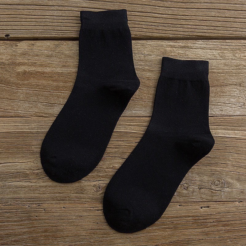 Vớ Cổ Cao Nam Nữ Tất Trơn 100% Cotton Co Giãn Tốt Thấm Mồ Hôi