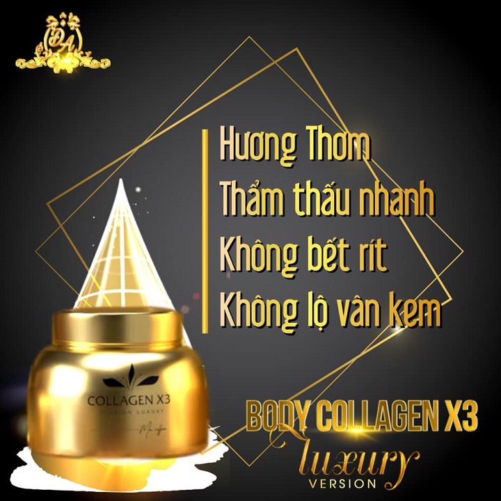 Kem Body Collagen X3 Luxury Đông Anhh  Với Tinh Chất Nhụy Hoa Nghệ Tây Và Vitamin E Giúp Da Trắng Sáng Tự Nhiên