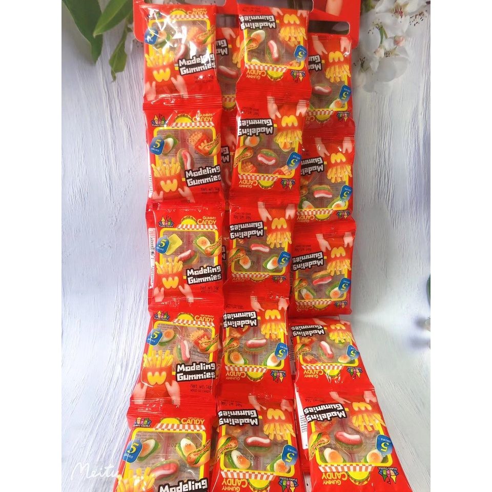 Lẻ 1 gói Kẹo dẻo dây nhiều hình Gummy Candy siêu ngon 14gr ăn là mê