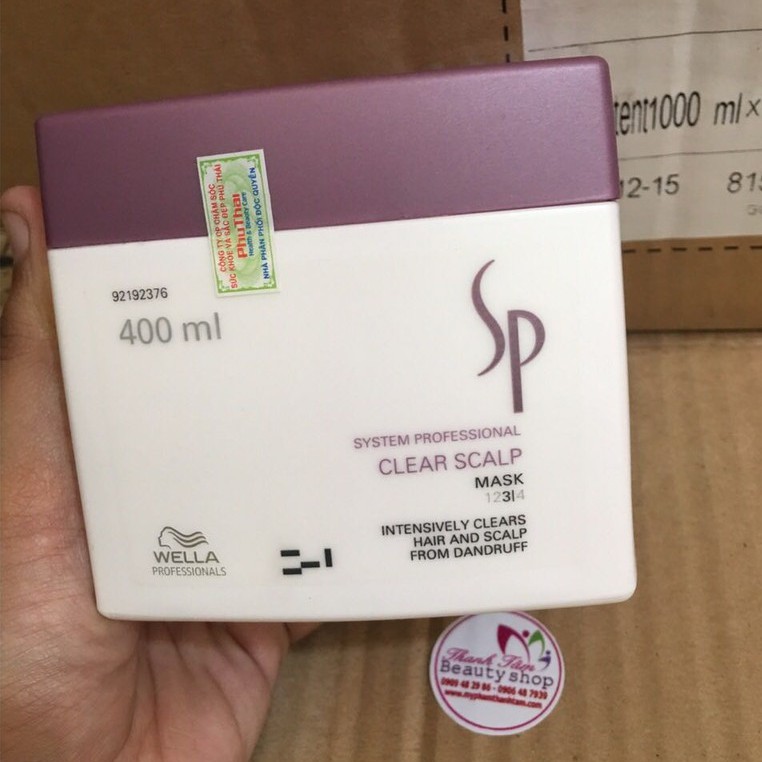 Hấp dầu chăm sócị làm sạch da đầu SP Clear Scalp Mask Wella 400ml