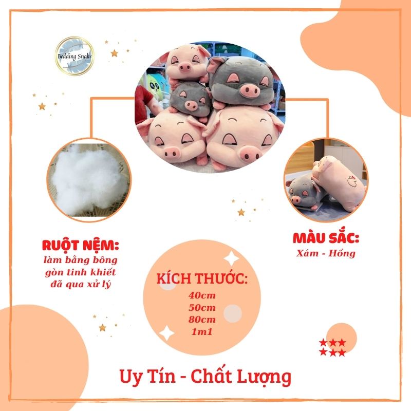 Gấu Bông, Gối Ôm Heo Lợn Thú Nhồi Bông Phê cần lim dim Siêu to khổng lồ béo ú đáng yêu ngộ nghĩnh