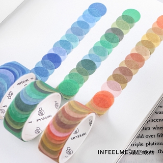 Cuộn 100 miếng dán washi màu trơn chuyên dụng cho trang trí