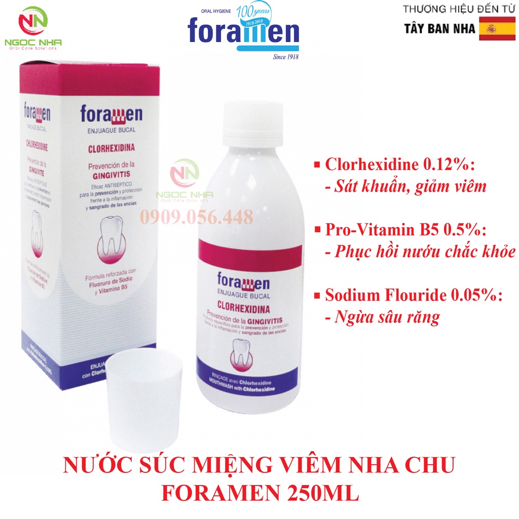 Nước súc miệng viêm nha chu Foramen 250ml Tây Ban Nha