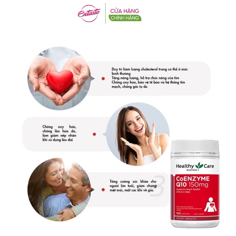 Viên uống bổ tim mạch Healthy Care Coenzyme Q10 100 viên