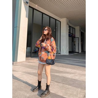 Áo sweater nỉ bông bản đồ