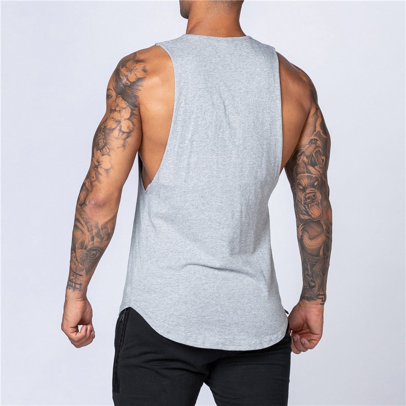 Mens Causal Basic Cotton Round Neck Tank Tops bodybuilding Fitness Graphic Singlets