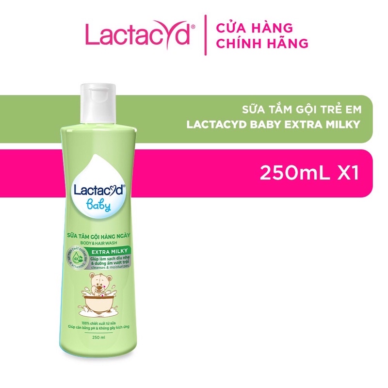 Sữa tắm Lactacyd Extra Milky  250ml & 500ml cho bé