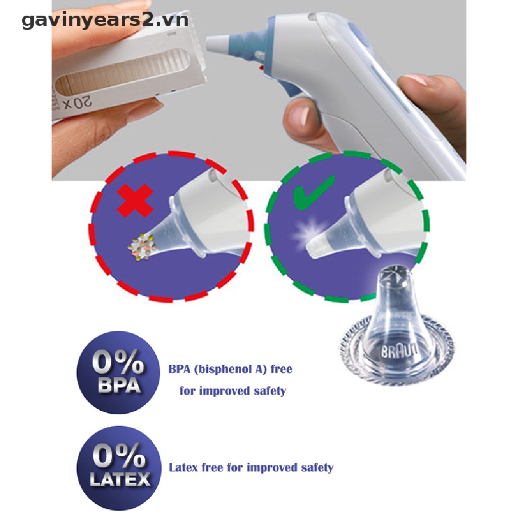 [Hàng mới về] Bộ 20 vỏ bọc đầu dò nhiệt kế Braun tiện dụng