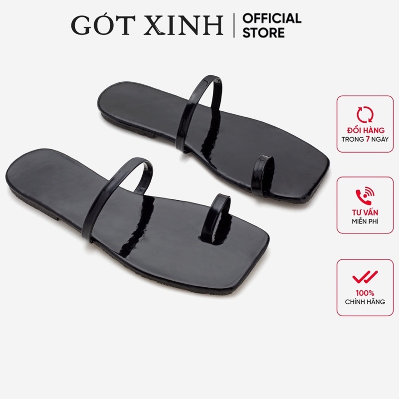 Dép quai xỏ ngón nữ GÓT XINH D39 đế bệt xinh xắn