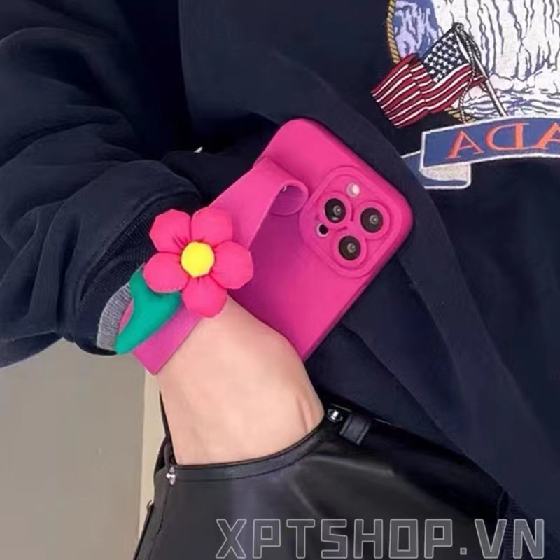 Ốp Điện Thoại Họa Tiết Hoa Hồng Có Dây Đeo Cho iphone 15 14 13 12 11 pro max xr ix xs max