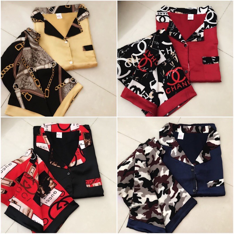 (Bigsize 40-100kg) Đồ bộ Pijama Satin Phối 3 size sang trọng, quý phái