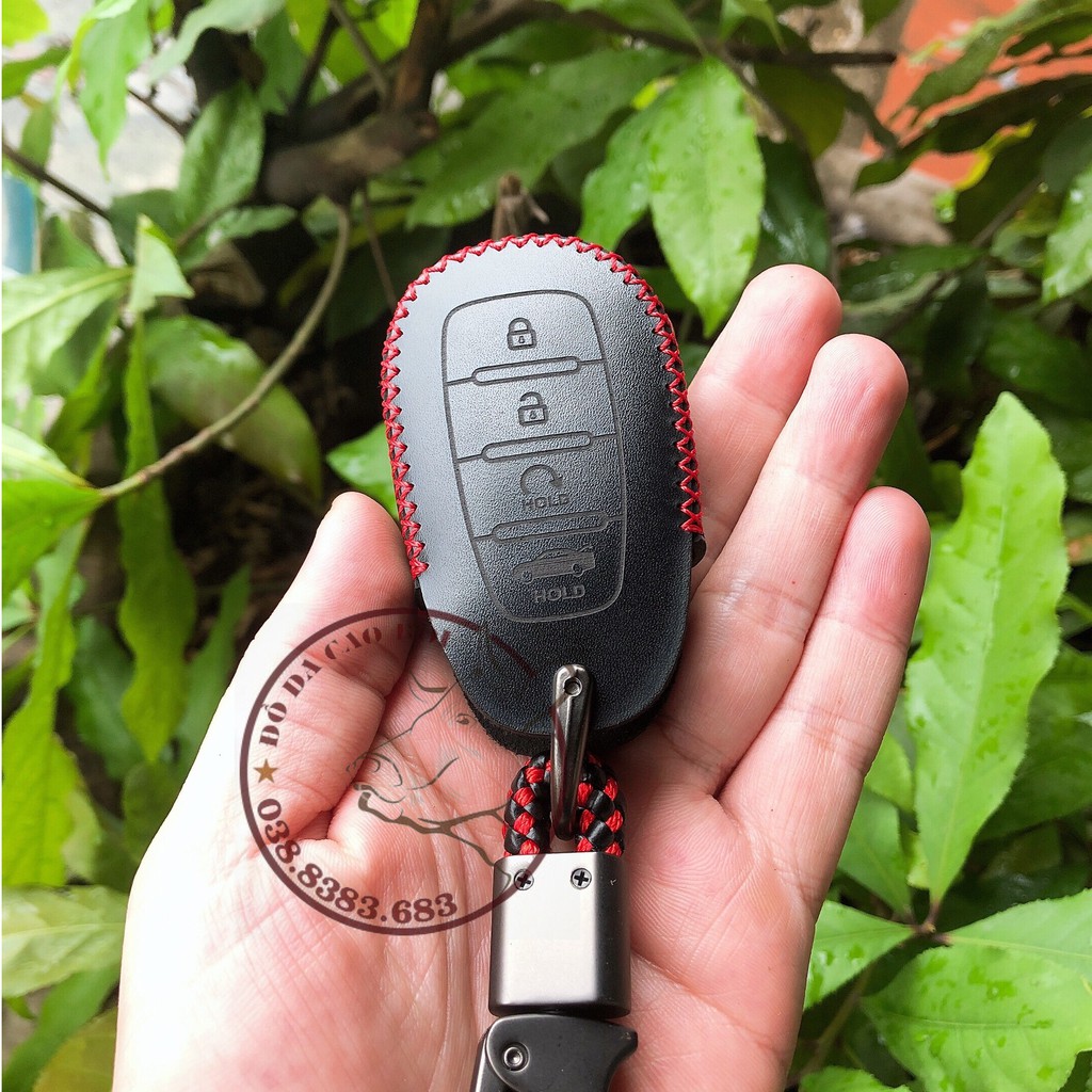 [Da Bò Tự Nhiên] Bao Da Chìa Khóa Smartkeys HYUNDAI ACCENT 2021,  Chìa Thông Minh 4 nút,Bản Mới Nhất, Da Bò Nhiều Màu Sắ