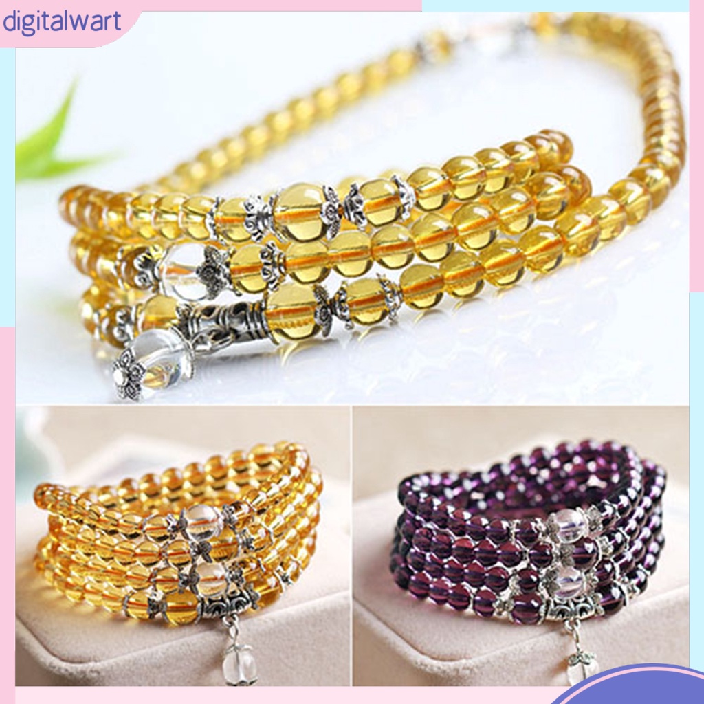 Vòng đeo tay dây chuỗi hạt trong suốt nhiều màu sắc 6mm sành điệu thời trang dành cho nữ