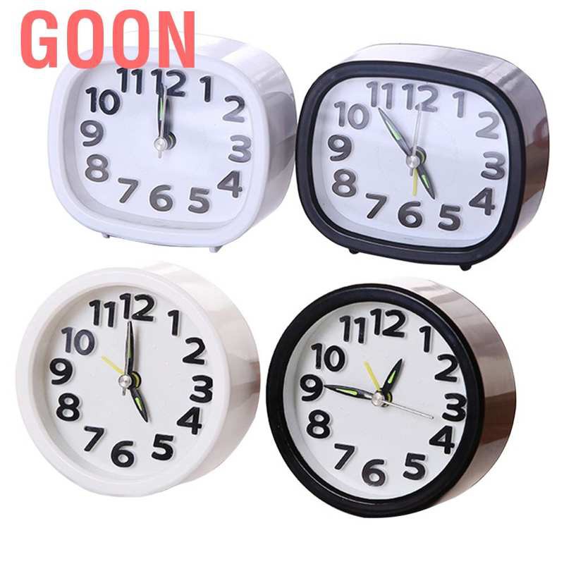 Goon 1Pc Mini Simple Alarm Clock Table Silent Desktop Clocks for Home Bedside Decor