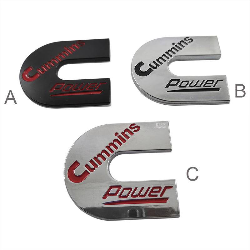 1 Miếng dán kim loại trang trí nắp sau xe hơi hình logo CUMMINS POWER
