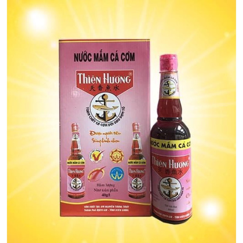 Nước mắm Thiên Hương hộp 2 Chai 650ml 40 độ đạm [FREE SHIP] TỪ ĐƠN 50K, đặc sản Kiên Giang, 100% cá cơm tươi từ Phú Quốc