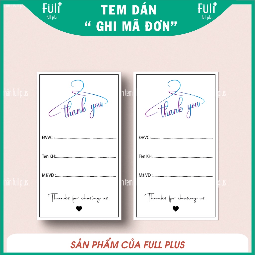 [ SẴN ] Tem Dán Thank You, Tem Ghi Mã Đơn Gói Hàng