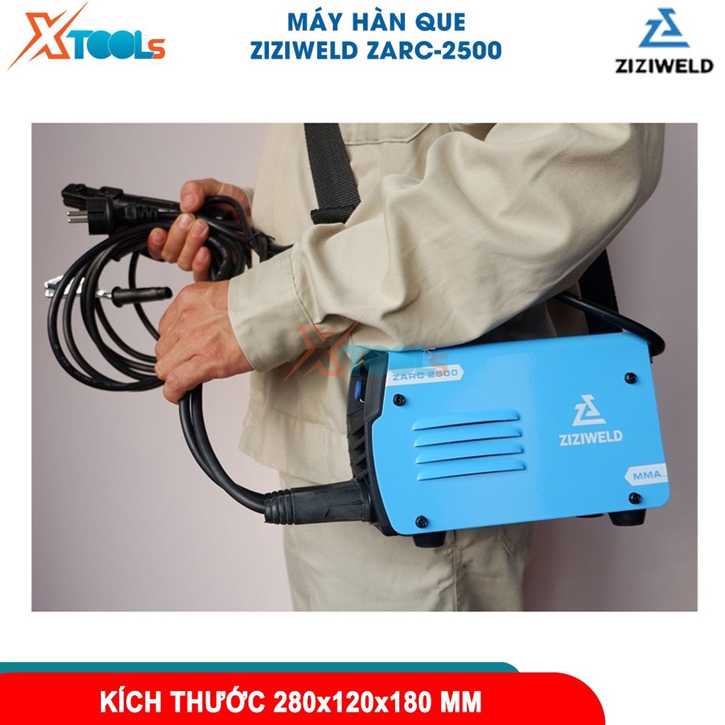 Máy hàn que dùng điện Ziziweld ZARC-2500 công suất 4.7KVA hệ số công suất 0.65 cấp bảo vệ IP21S [CHÍNH HÃNG][XTOOLS]