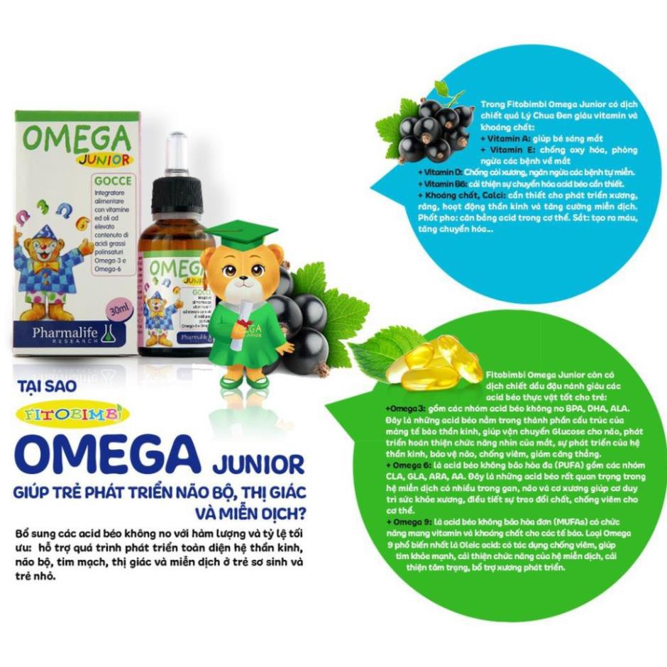 [GIÁ GỐC] Fitobimbi Omega Junior bổ sung DHA và omega cho bé - Lọ 30ml