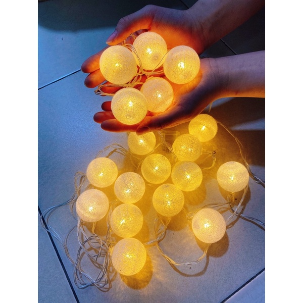 Dây đèn led cầu mây quả tròn ( 3 mét 20 bóng tròn) - chạy pin hoặc cắm điện | BigBuy360 - bigbuy360.vn