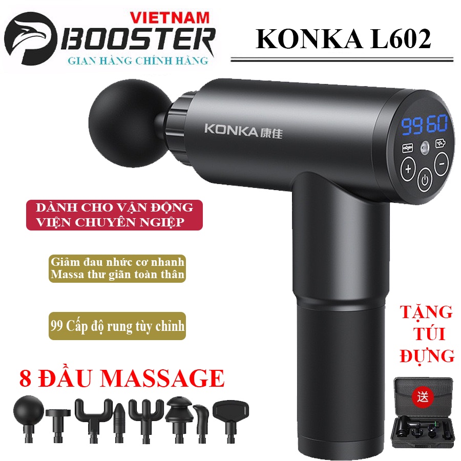 Máy massa cầm tay booster Sử dụng 8 đầu 99 tốc độ massa thư giãn toàn thân, giảm đau nhức cơ do tập gyml