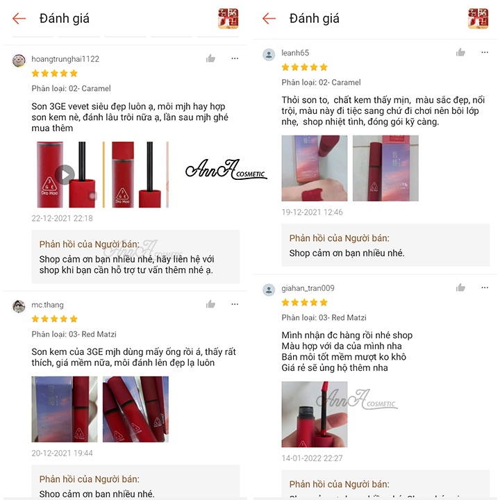Son kem lì 3GE Vevet Lip Tint Drohoo Kết Cấu Mịn Lì Mềm Mượt Chống Dính Cốc nội địa trung 5g –AnnA.4.0.Cosmetic