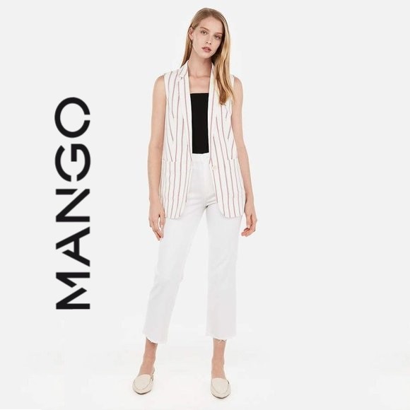 Áo vest blazer Mango không tay sọc 51047000