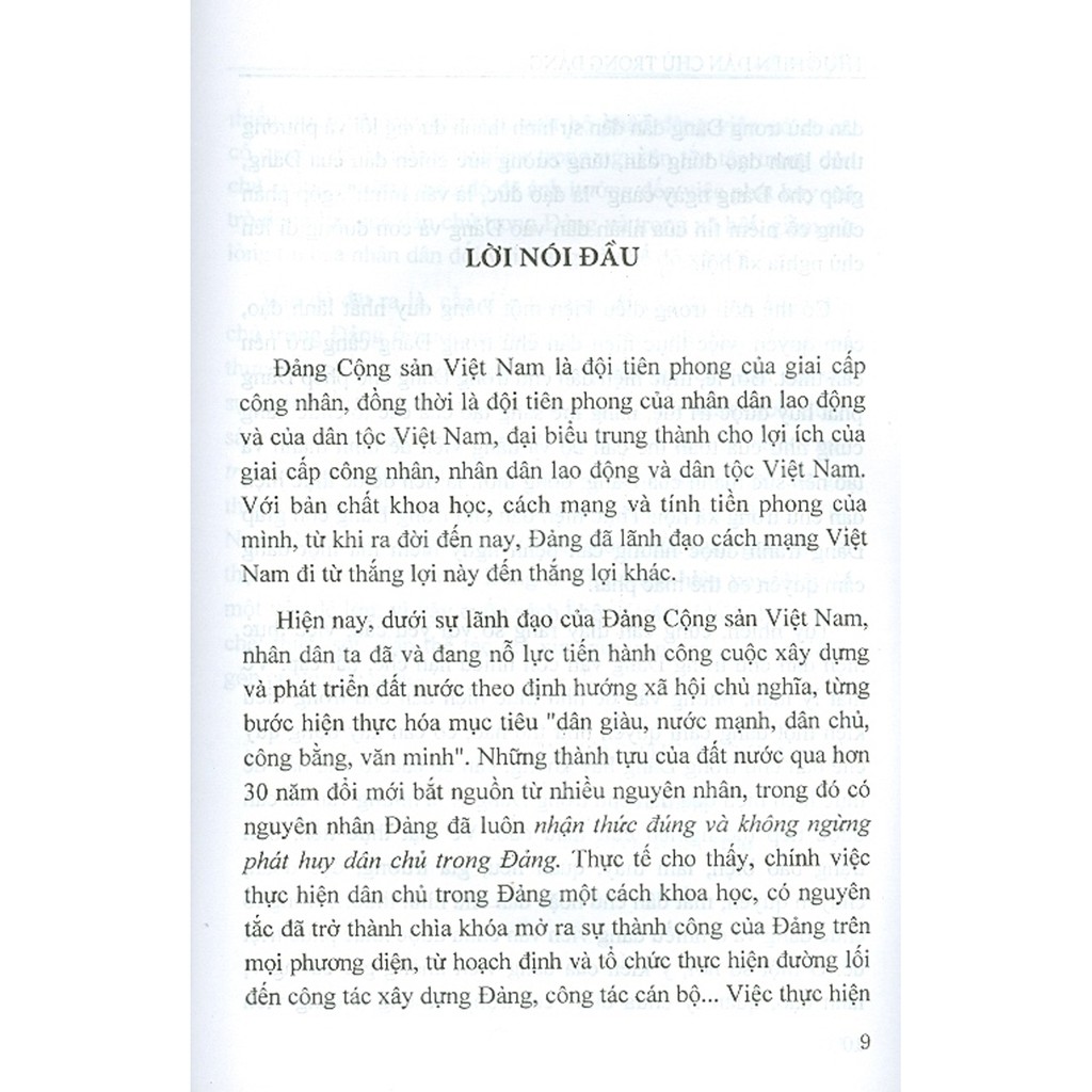 Sách - Thực Hiện Dân Chủ Trong Đảng Ở Nước Ta Hiện Nay - Thực Trạng Và Giải Pháp