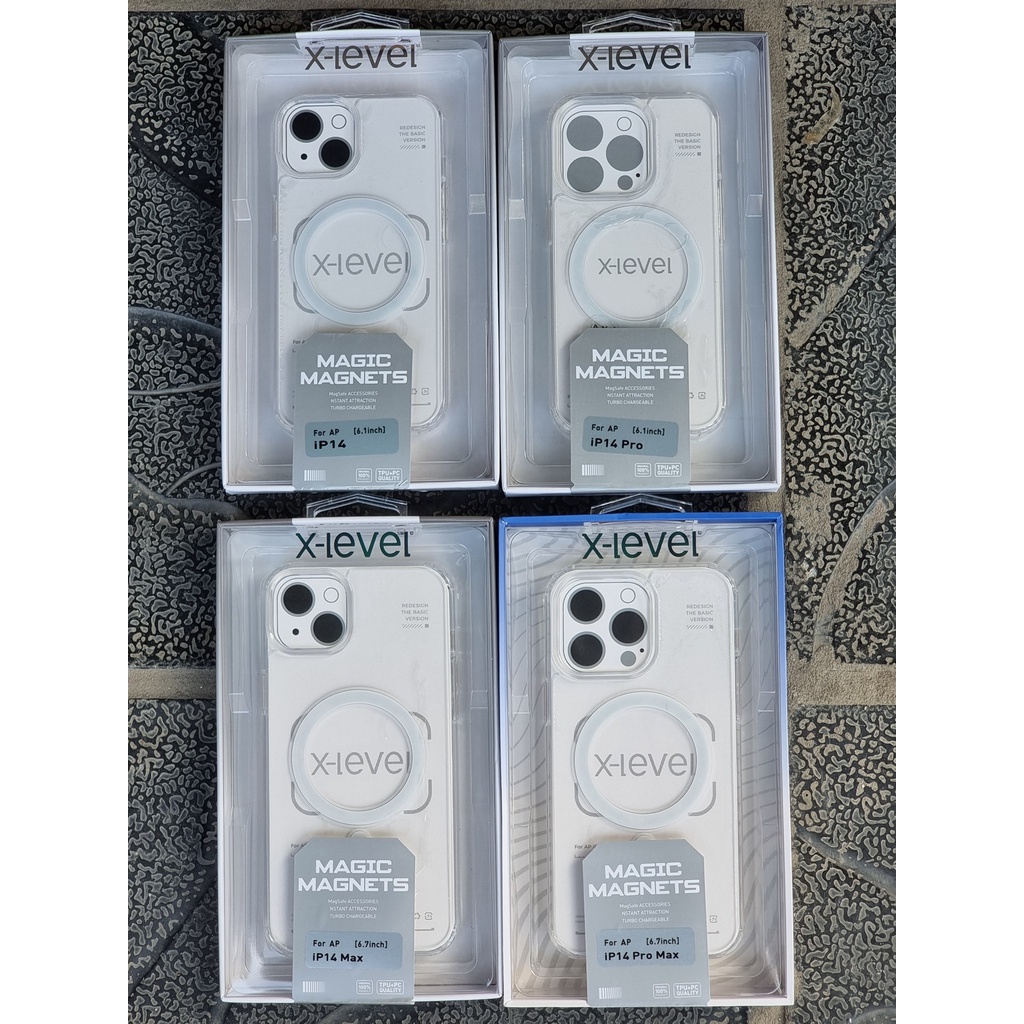 Ốp Lưng MagSafe cho Iphone 14 / iPhone13 / iPhone 12 - chính hãng X-LEVEL Trong Suốt Chống Ố Chống Sốc