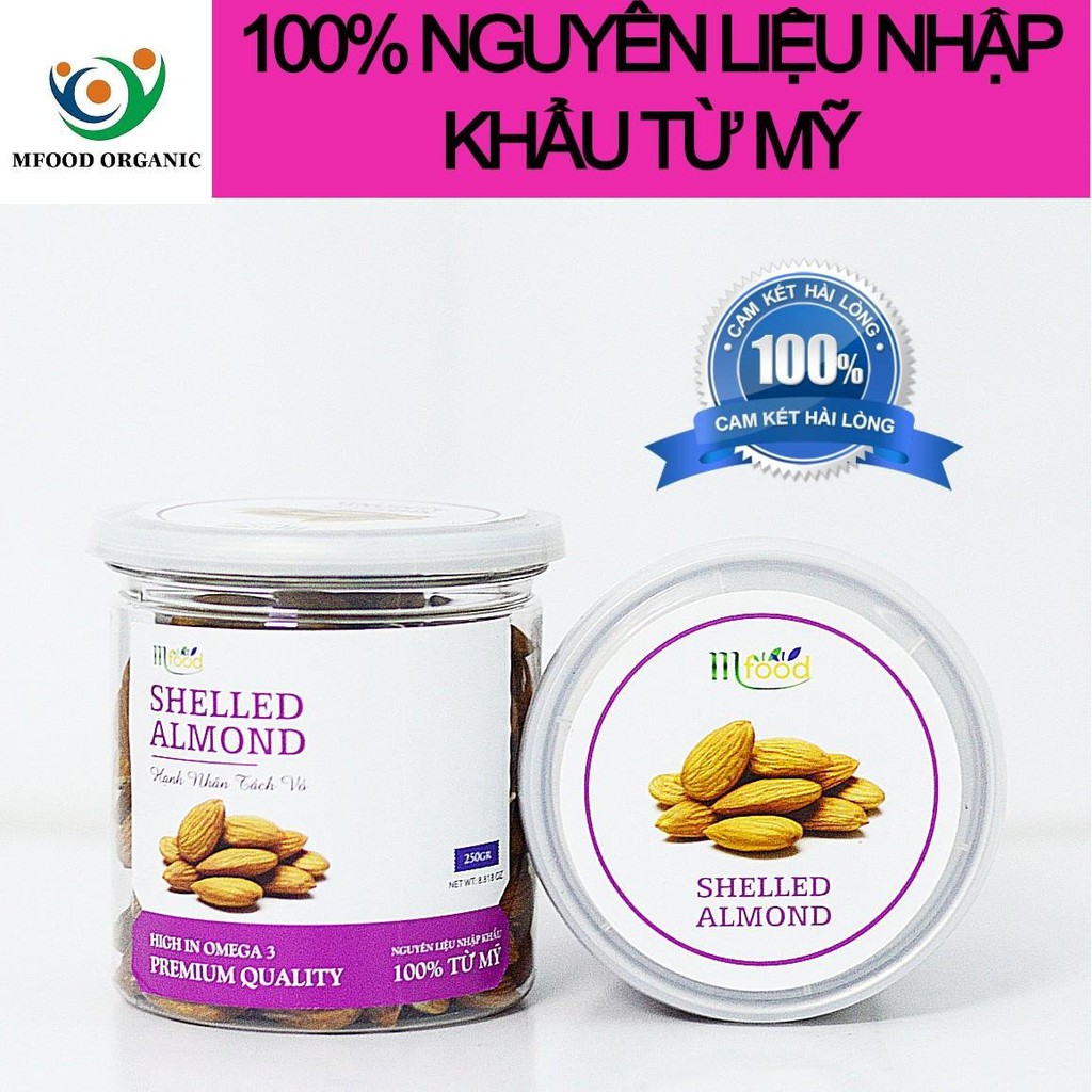 Hủ 250g Hạnh Nhân Tách Vỏ  đã sấy chín