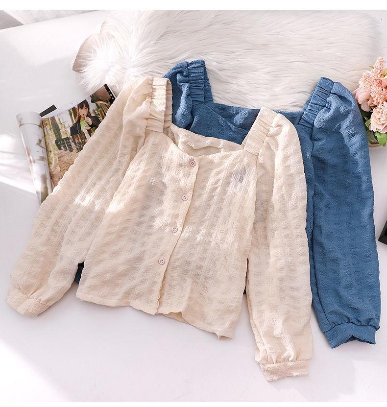 Áo nữ BH tay dài phồng kiểu dáng retro thời trang xinh xắn