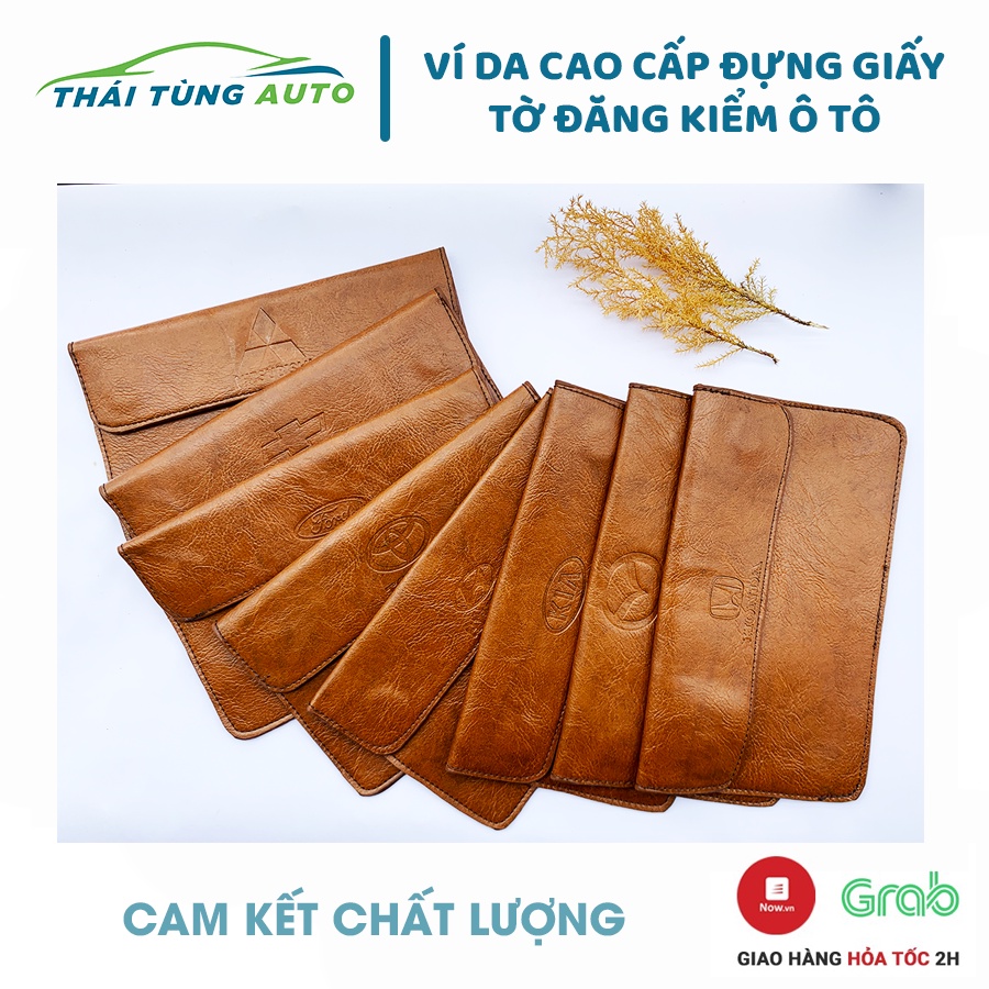 Ví da cao cấp in logo các hãng xe đựng giấy tờ đăng kiểm ô tô
