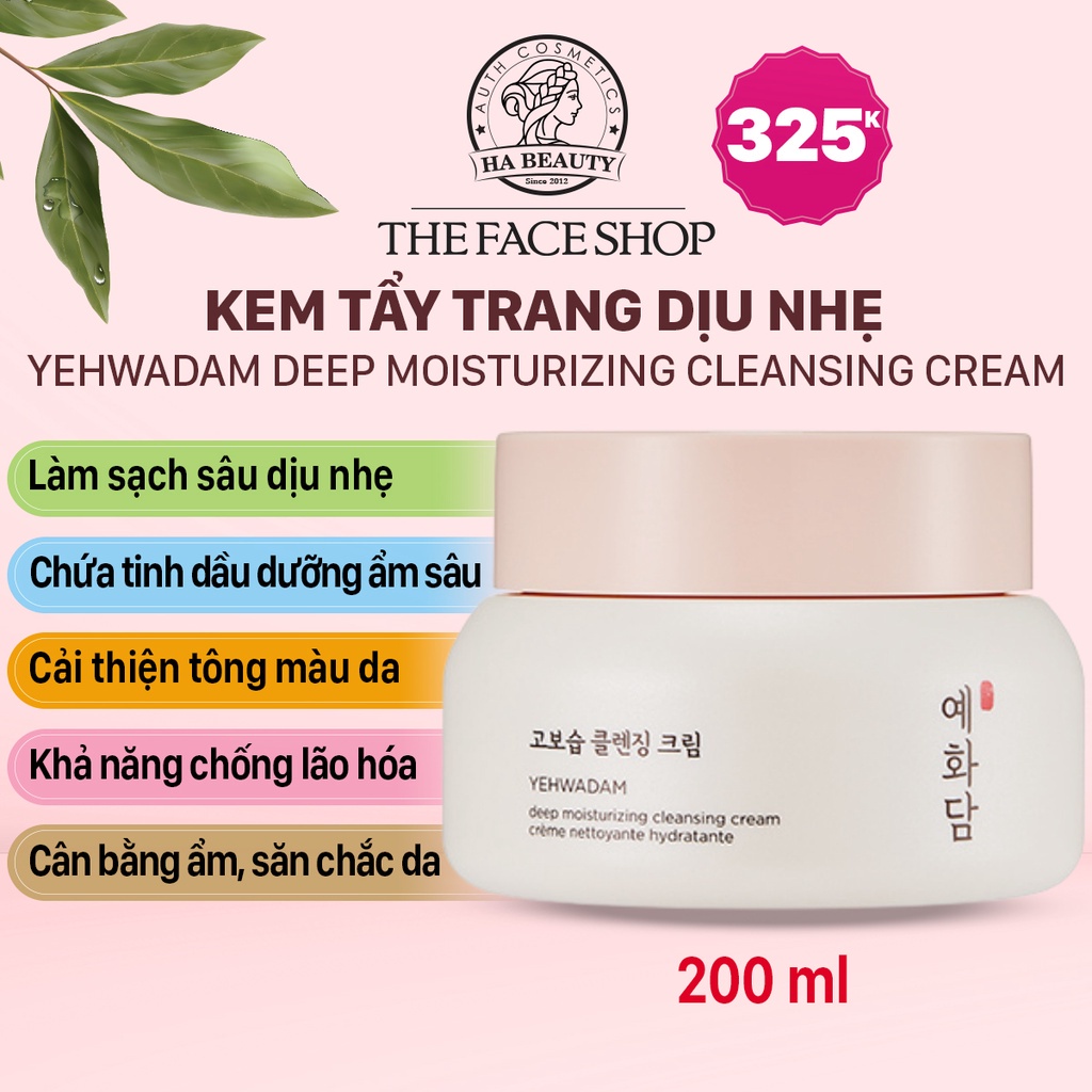 Kem tẩy trang dưỡng ẩm sạch sâu dịu nhẹ cho da nhạy cảm The Face Shop Yehwadam Deep Moisturizing Cleansing Cream 200ml