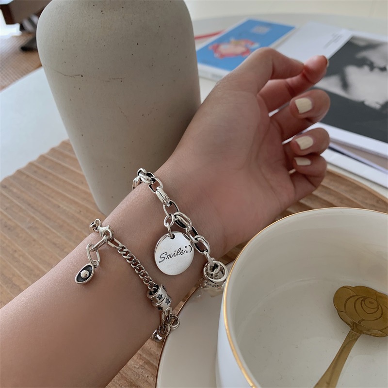 [Freesize] Lắc Tay/ Vòng Tay Nam/ Nữ Hợp Kim Cao Cấp ERASHOP 077950 - Dây Xích Trụ Sao Cool Ngầu, Cá Tính, Siêu Rẻ Đẹp