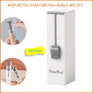 Combo hộp đựng tăm chỉ nha khoa tự động bỏ túi và hộp 50 cái tăm chỉ nha khoa thời trang và lịch sự