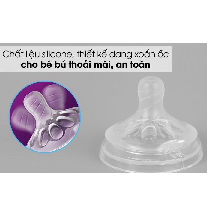 [Mẫu mới] Combo 2 Núm ti thay thế Philips Avent chính hãng size 1,2,3,4,5
